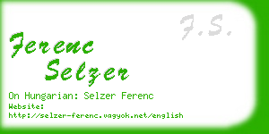 ferenc selzer business card